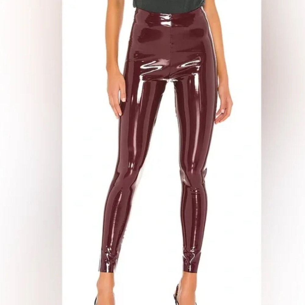 Commando Faux Patent Leather Leggings Women’s Size M Burgundy Slimming Smoothing